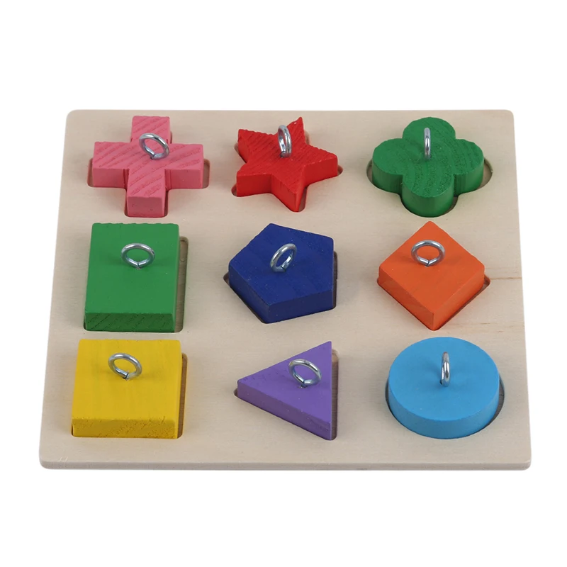 Multi-color Горячая Распродажа, игрушки для птиц, геометрическая форма и сочетающиеся цвета, креативные Деревянные 3D пазлы, креативная игрушка для домашних животных - Цвет: Multi-color