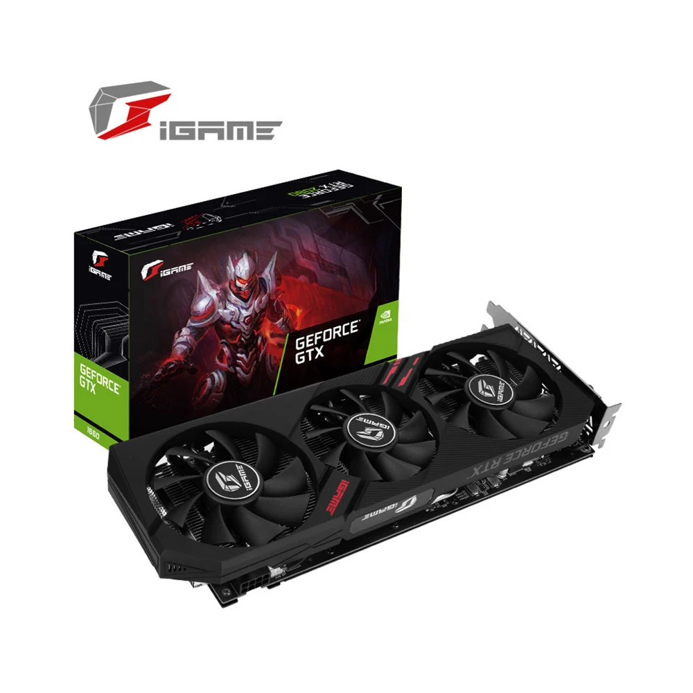 Красочная графическая карта iGame GeForce GTX 1660 Ultra 6G GDDR5 разгон с одной клавишей многорежимный RGB