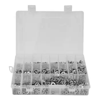 

815PCS M3 M4 M5 M6 Stainless Steel Countersunk Head Hex Socket Screw Nut Washer Kit Screw Set