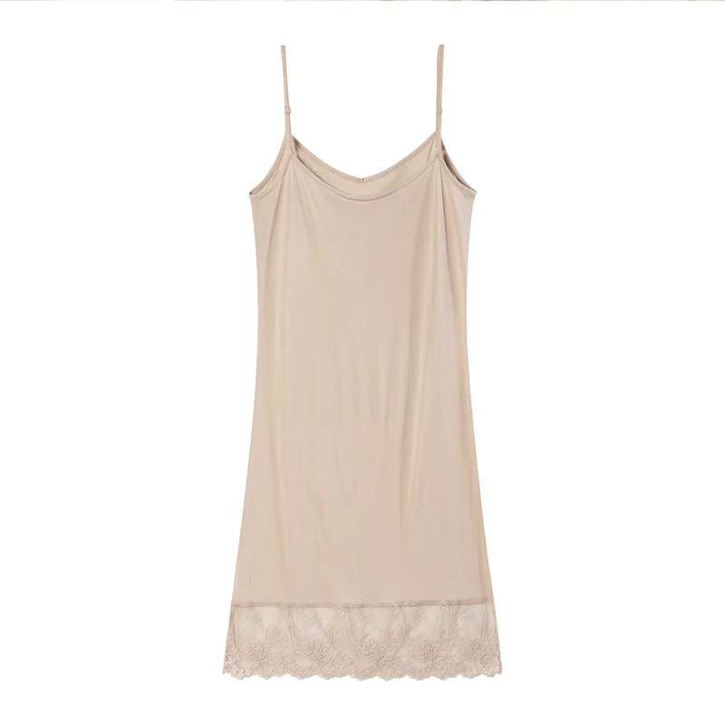 Сексуальная Женская одежда для сна Летняя шелковая ночная рубашка Сексуальная кружевная основа Нижняя юбка