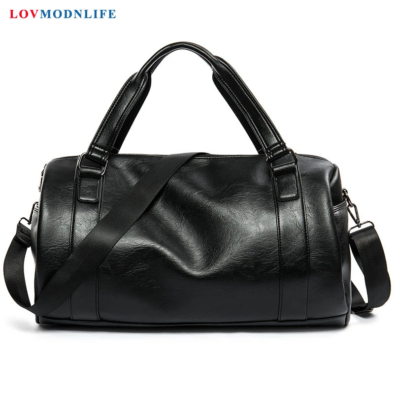 

Men Travel Bag Black PU Leather Luxury Travel Bags Hand Luggage For Men And Women Fashion Man Duffle Bag Hight Quality 2019 New