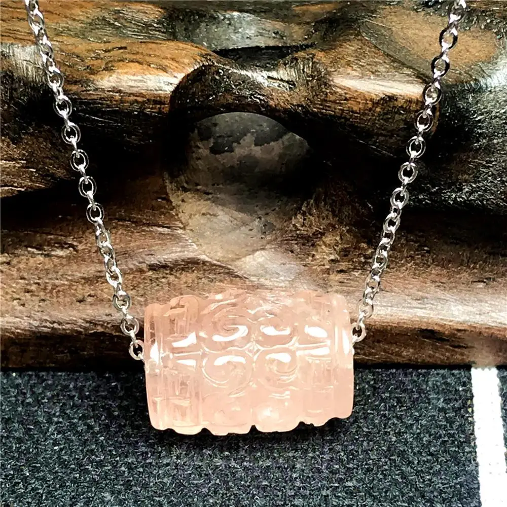 

Top Natural Pink Morganite Pendant Necklace Jewelry For Woman Lady Man Berry Crystal 14x10mm Beads Stone 925 Silver Chains AAAAA