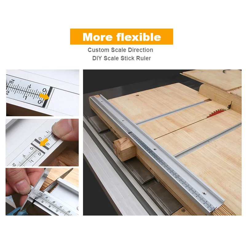 T Track Aluminium 45 Type Woodworking T-slot Miter Track Jig Miter Stop for Router Table Bandsaws DIY Tools 300-800MM miter track jig