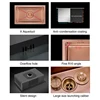 Rose Gold Undermount Kitchen Sink Nanometer Rose Gold 304 Stainless Steel Manual Sink Single Bar Counter Kitchen Sink 4
