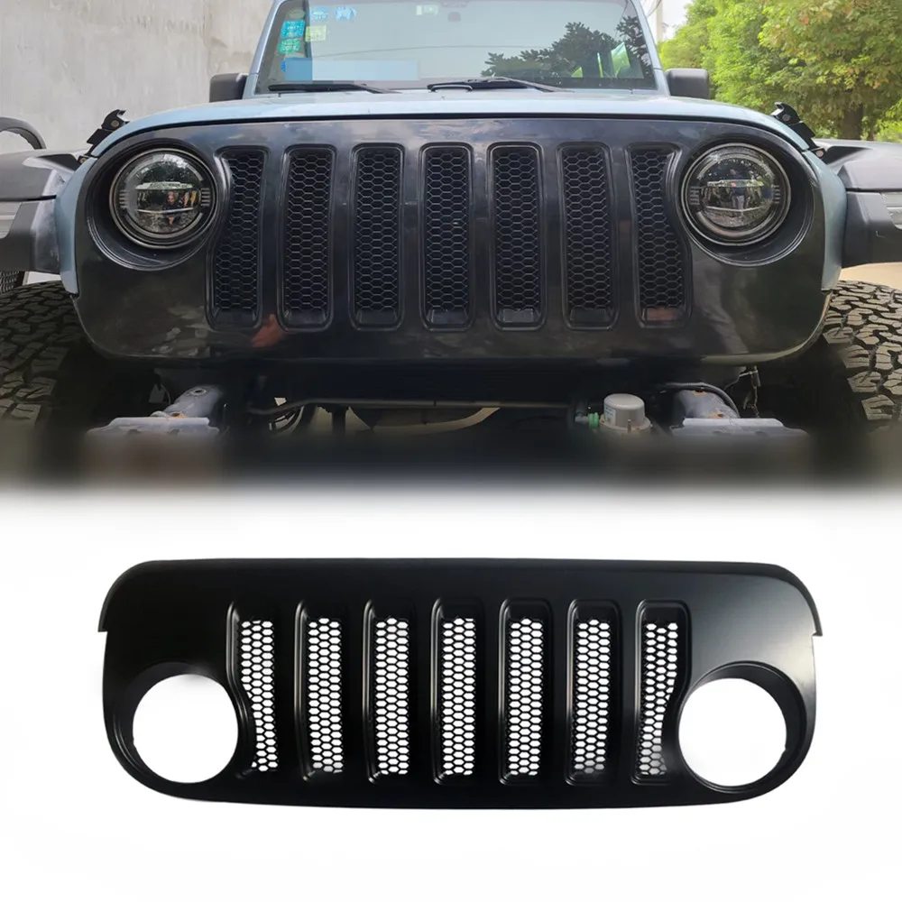 

Решетки для Jeep Wrangler J373, матовые черные решетки из АБС-пластика для Jeep Wrangler JK JKU 2007-2017