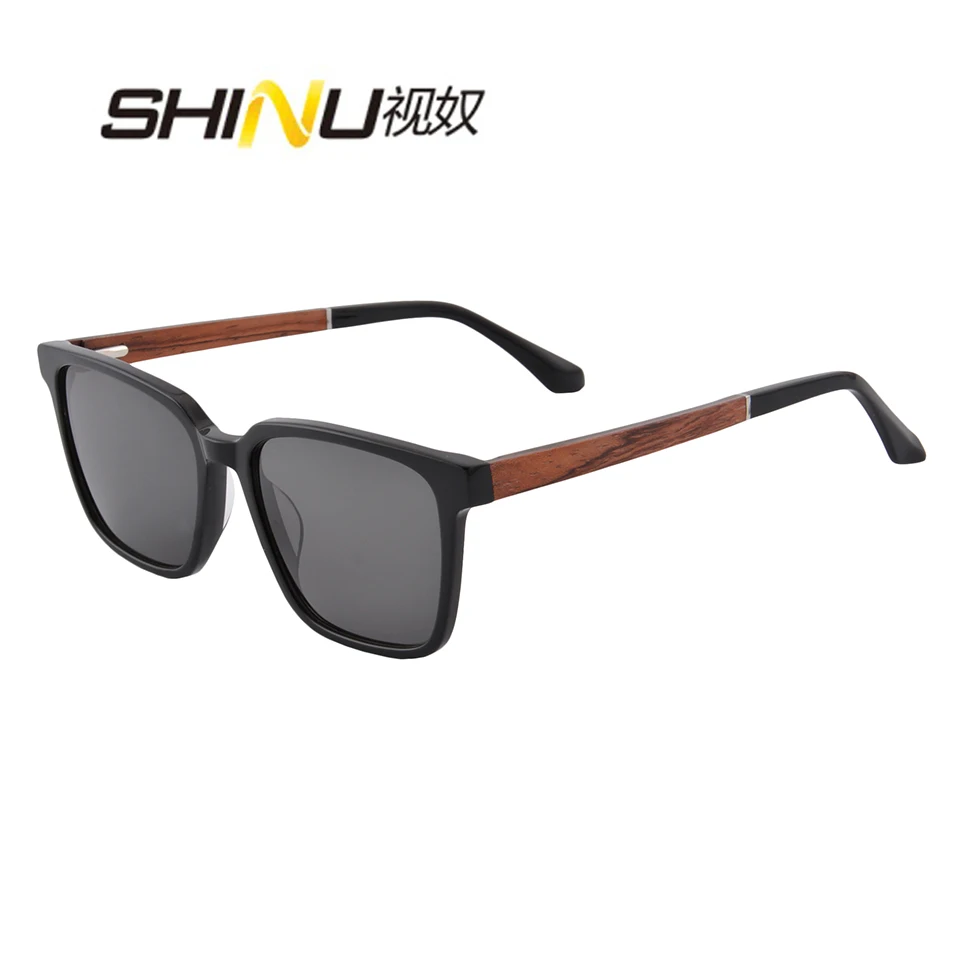 

SHINUwood sunglasses men polarized sunglasses wooden eyeglasses myopia prescription fishing driving eyewear acetate square frame