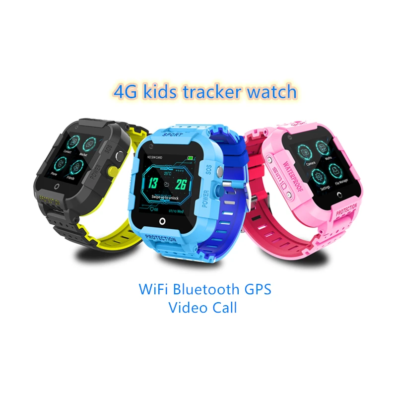  4G Kids Smart Watch GPS tracker video call GPS Wifi positioning SOS SIM Phone Call Waterproof Child