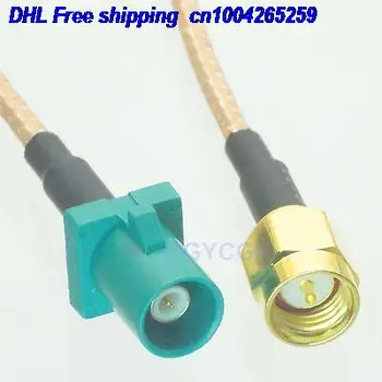 

EMS/ DHL 50pcs Fakra SMB male Z 5021 water bule to SMA male plug RG316 pigtail 6" cable 22j