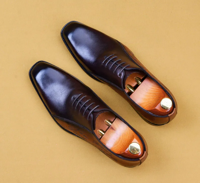 QYFCIOUFU/итальянские Мужские модельные туфли; обувь из натуральной кожи; Роскошные Модные Туфли-оксфорды; деловые, свадебные, офисные, вечерние туфли