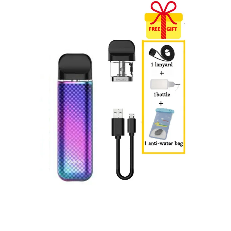 7-Color Carbon Цвет SMOK Novo 2 Pod vape комплект 800 мАч батарея 2 мл картридж стручка распылитель сетка 1.0ohm DC MTL электронная сигарета испаритель - Цвет: 7-Color Carbon