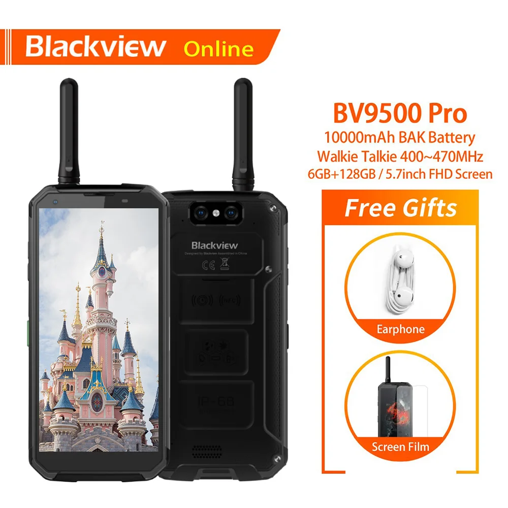 Blackview BV9500 Pro 5 7 &quotIP68 Водонепроницаемый смартфон иди и болтай Walkie Talkie“ 6 ГБ + 128 10000