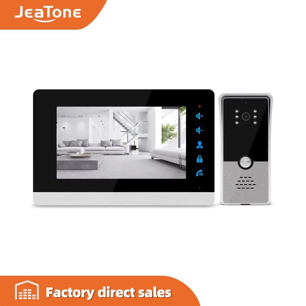 Видеодомофон Jeatone 7 '' 600TVL широкоугольный градус/день и ночное видение