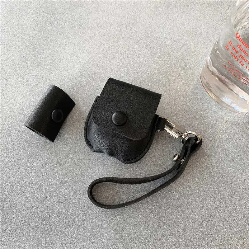 Модный простой кожаный чехол для Airpods чехол Bluetooth наушники защитные чехлы роскошный ремешок для Airpods аксессуары Funda - Цвет: style 2