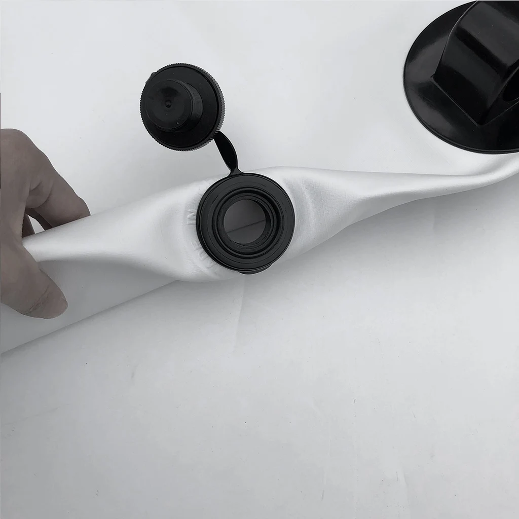 1 Pair White PVC Inflatable Outrigger Stabilizer + Elastic Paddle Leash for Kayak Fishing Standing SUP Beginners 