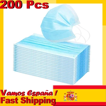 

200pcs Fast Shipping 4 Days to Spain! Disposable Face Mask Anti-Dust Non-Woven Earloop Face Mouth Mask Protection Masks