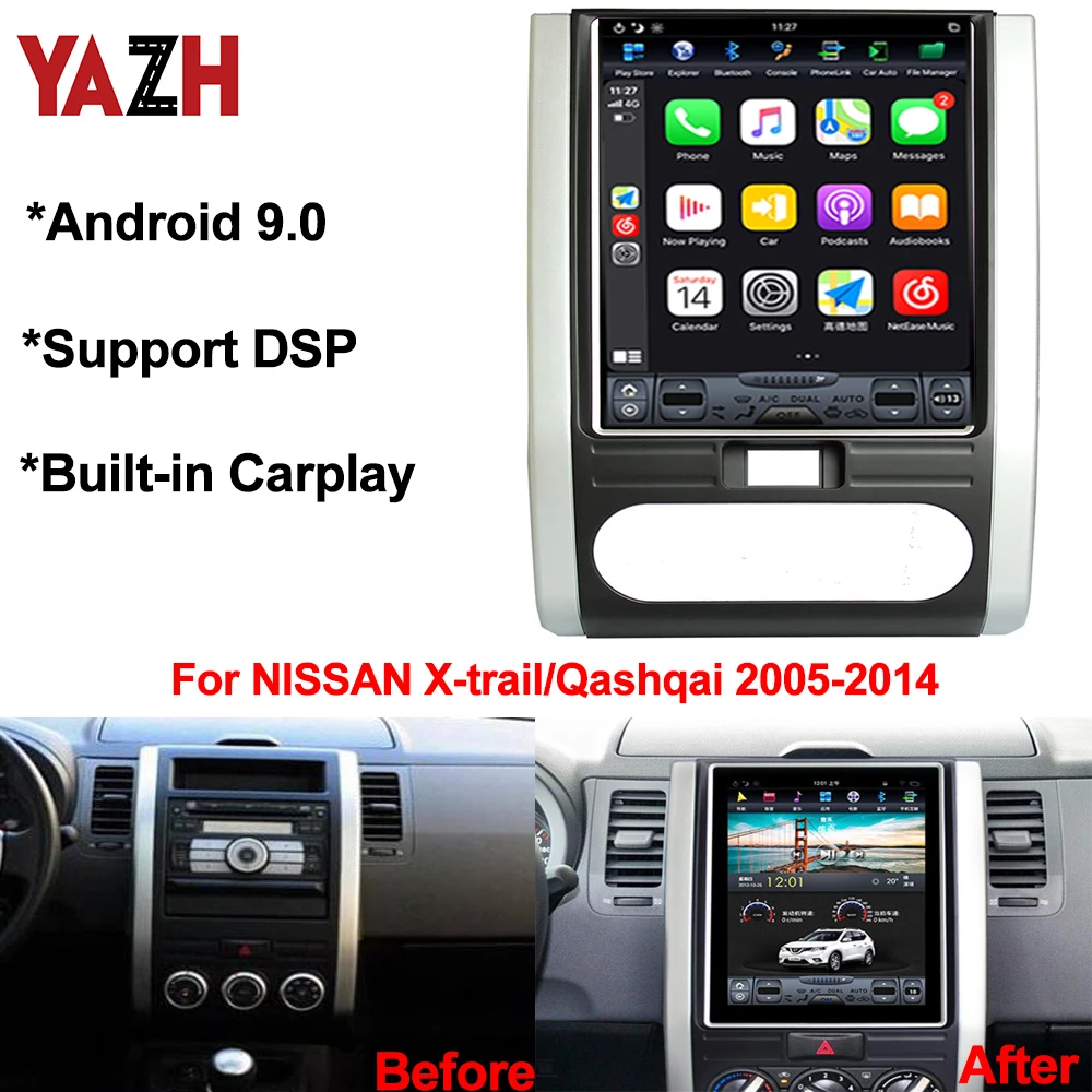 Автомобильная головка YAZH Android 9 0 для NISSAN X-trail/Qashqai 2005-2014 с Bluetooth 5 DSP 13 6 &quotIPS Авто GPS