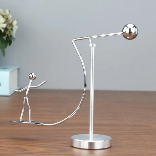 Newton Pendulum Cradle Creative Balance Men  Ball Crafts Tumbler Kids Desk Toy Metal Home Decoration Accessories 5