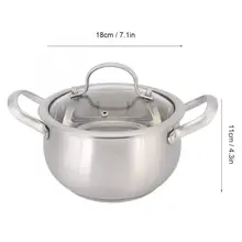 Кастрюли для приготовления супа, кастрюли из нержавеющей стали, емкость для молока, суповая супница с двойными ушами, плита, горячая кастрюля для приготовления пищи, Набор 18 см, кастрюля, блинница
