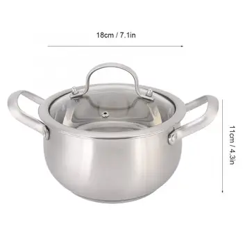 

Cooking Pots Soup Pots Stainless Steel Milk Pot Double Ear Soup Pot Soup Cooker Hot Pot Cooking Pot Set 18cm Saucepan Pancake