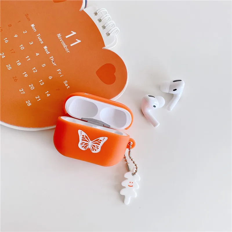 Модный красивый чехол бабочка для Airpods Pro 2 с милым мультяшным рисунком мягкий