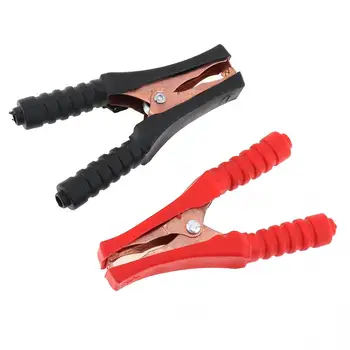 

2 Pcs 100A 110mm Copperized Iron Car Vehicle Battery Test Alligator Clips with Soft Silica Gel Insulated Jacket