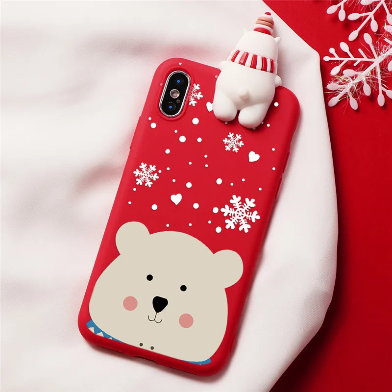 Мягкий чехол из ТПУ с рождественским оленем для iPhone 11 Pro XS MAX XR X 8 7 6 6S Plus 5 5S SE матовый чехол 3D с Санта Клаусом полярным медведем - Цвет: Kbho-sdhd1x4h