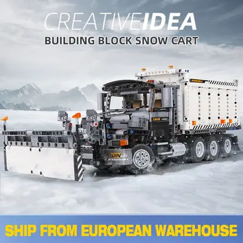 

MOC Technic Snow Groomer City Great Vehicles Building Blocks Technic Snowplough Truck Model Brick Snow cleaning car Toys Gifts