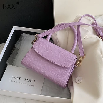 

[BXX] Stone Pattern Small PU Leather Flap Bags For Women 2020 Crossbody Shoulder Handbags Female Travel Cross Body Bag HN784