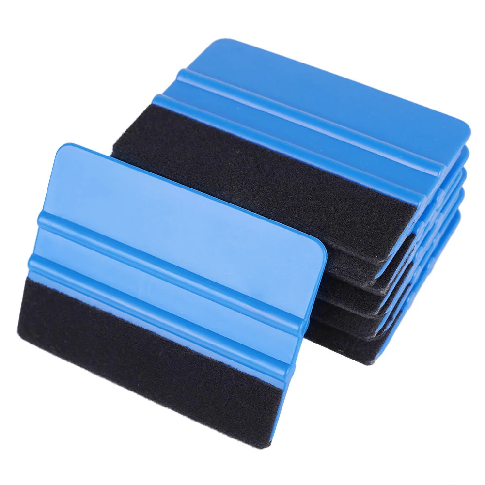 10Pcs Squeegee Car Vinyl Film wrapping tools Blue Scraper squeegee with felt edge size Car Styling Stickers Accessories car wash water