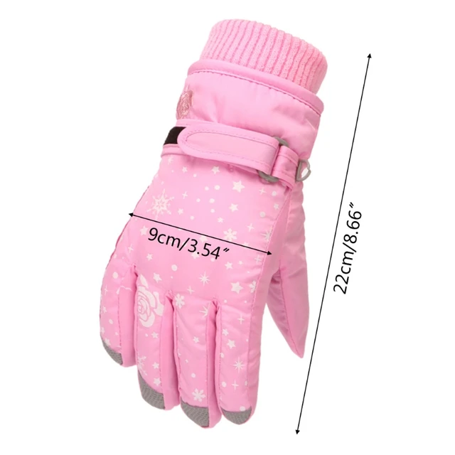1 Pair Baby Girls Winter Thicken Warm Gloves Windproof Children Skiing Cycling Gloves for Kids Outdoor Sports Mittens 6