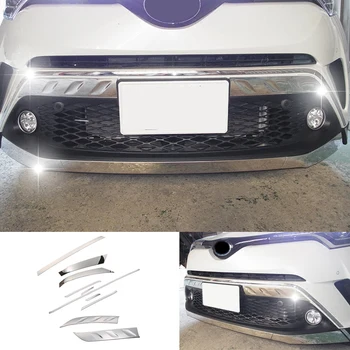 

For Toyota C-HR CHR 2016 2017 2018 2019 2020 Exterior Steel Front Bumper Protector Decorative Cover Trim 10PCS Car Accessories