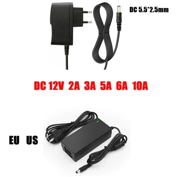 

Power Adapter AC 110-240V DC 12V 2A 3A 5A 6A 10A Universal Charger EU US AU UK Supply for LED Strip Lights Camera