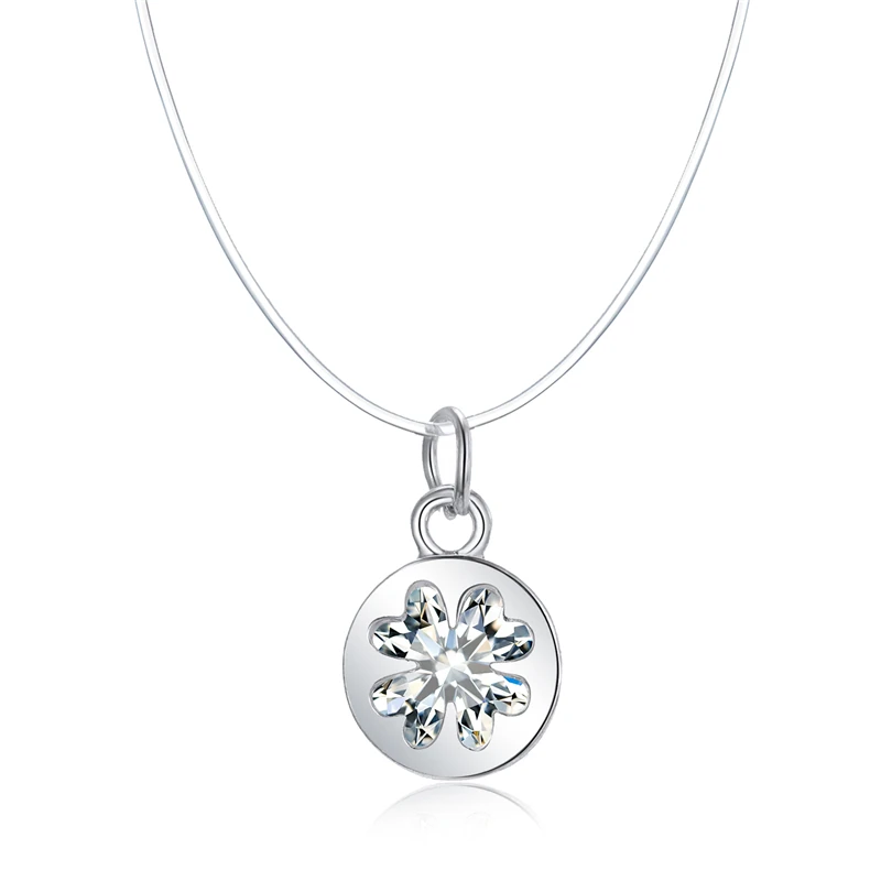 Dayoff-European-Women-Geometric-Zircon-Round-Chocker-Invisible-Chain-Transparent-Fishing-Line-Necklace-Choker-Necklace-N34