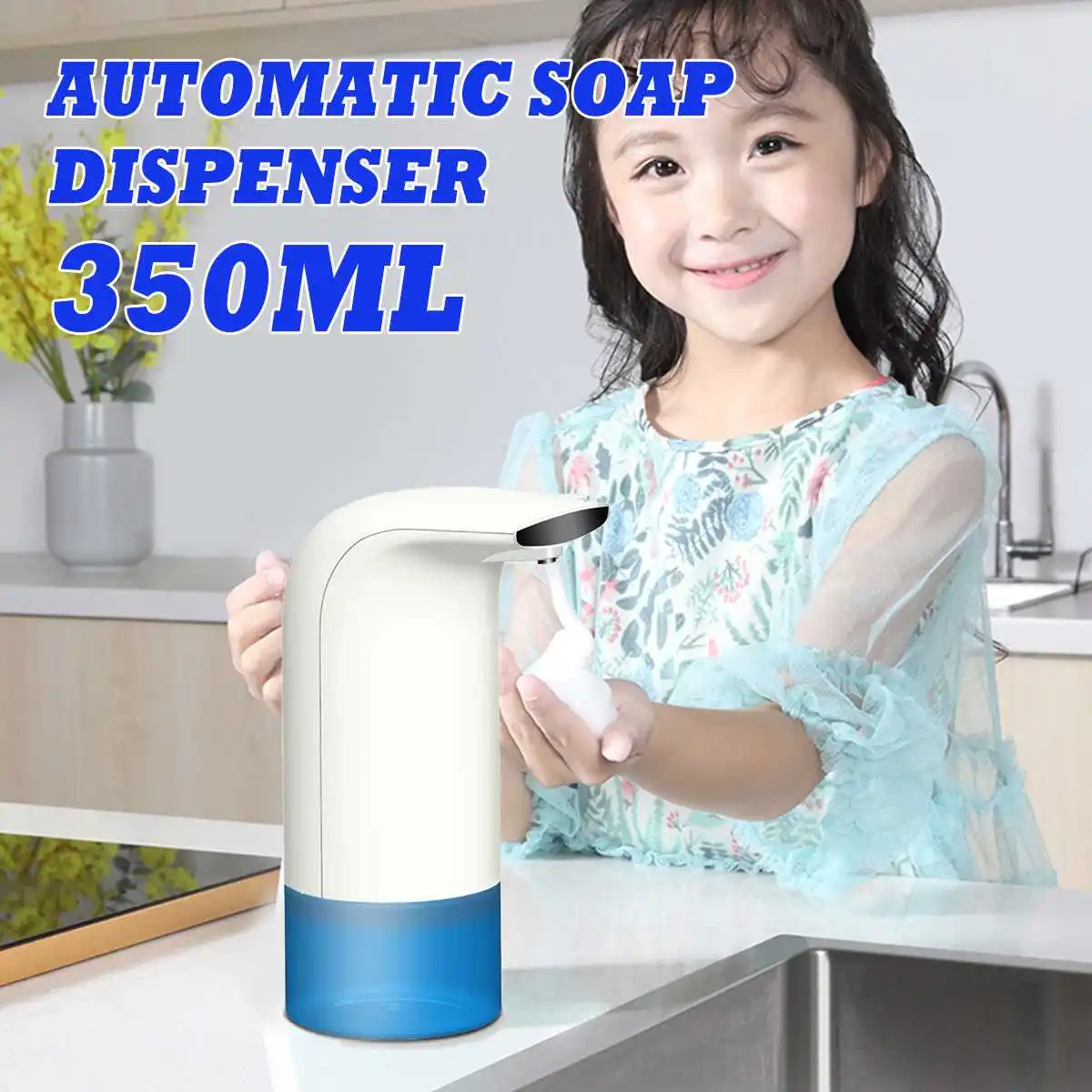 

350ml Automatic Soap Dispenser Hand Free Touchless Sanitizer Bathroom Dispenser Sensor Liquid Soap Dispenser for Kitchen