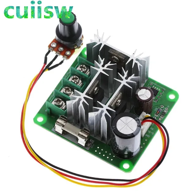 2 Pcs Motor Speed Controller 6V - 90V DC Motor Pump CCMHCN PWM Speed Controller 15 A PLC DC Motor Speed Controller With Control Knob