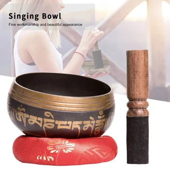 

Tibetan Buddhist Craft Multifunction Copper Alloy Singing Bowl Relaxation Sound Therapy Home Monks Chakra Healing Promotes Peace