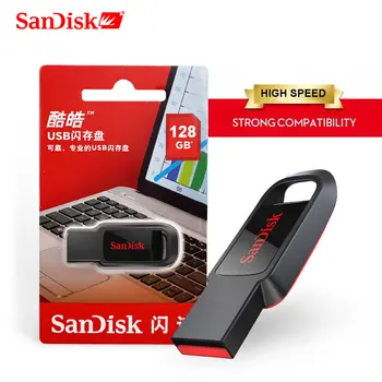 

SanDisk CZ61 USB Flash Drive 128GB 64GB 32GB 16GB Black Pen Drive USB 2.0 Pendrive Flash Drive Professional U Disk for laptop/pc