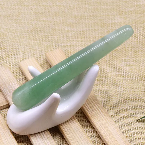 Natural Jade Face Point Guasha Massage Tool SPA Therapy Rose Quartz Jade Stone Scraping Massager