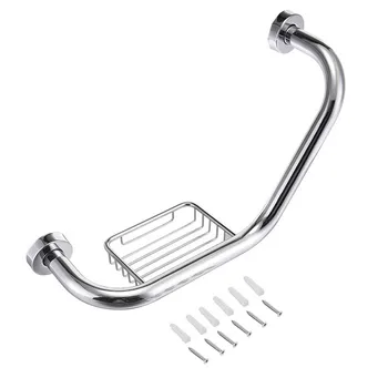 

Bathroom Handrails Safety Grab Bar Toilet Bath Stainless Anti-Slip Rip Handle Armrest Handle With Soap Storage For Families