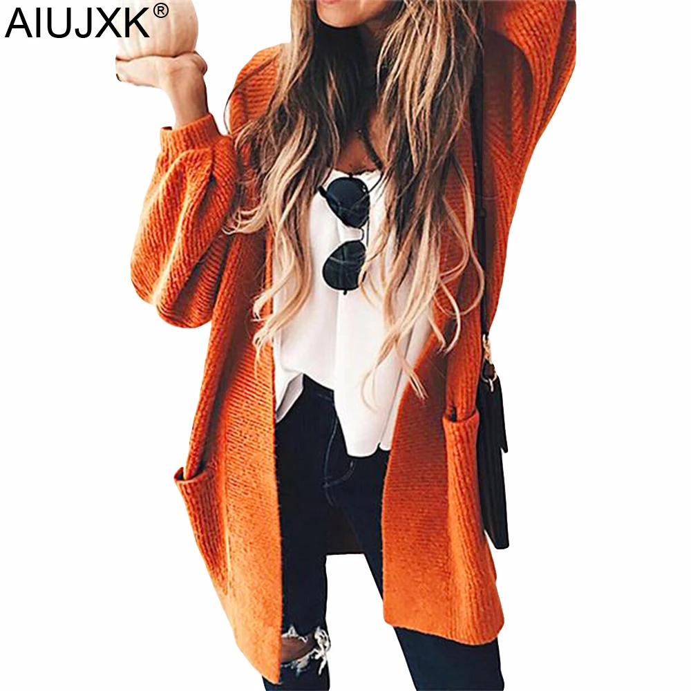

AIUJXK Autumn Winter Women Sweater And Cardigans 2019 Fashion Long Sleeve Knitted Cardigan Female Loose Casual Knitwear Coat