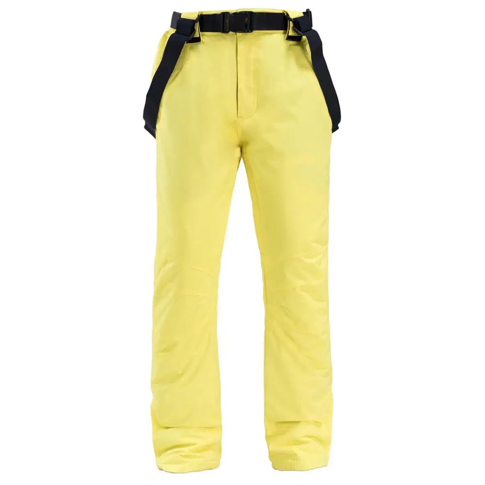 Красочный Зимний костюм Женская лыжная куртка+ зимние комбинезоны брюки зимние водонепроницаемые утепленные костюмы женский комплект для сноуборда - Цвет: Yellow pants