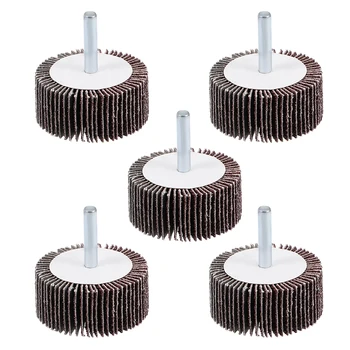 

uxcell 2-inch Flap Wheel 80 Grits 1/4-inch Shank Sanding Disc Abrasive Wheel 5 Pcs