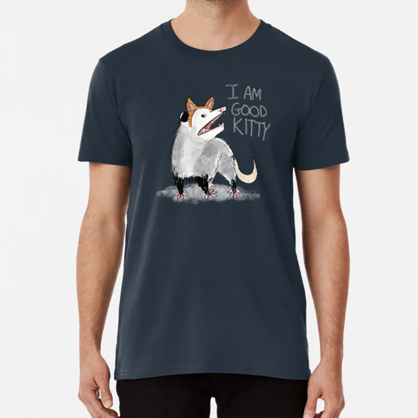 

I AM GOOD KITTY Design T shirt opossum possum cat kitty sticker