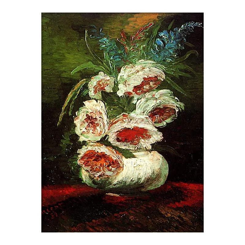 

Van Gogh Vase with Peonies diy painting by numbers art paint impressionist adult hand drawing pictures poster set canvas at room