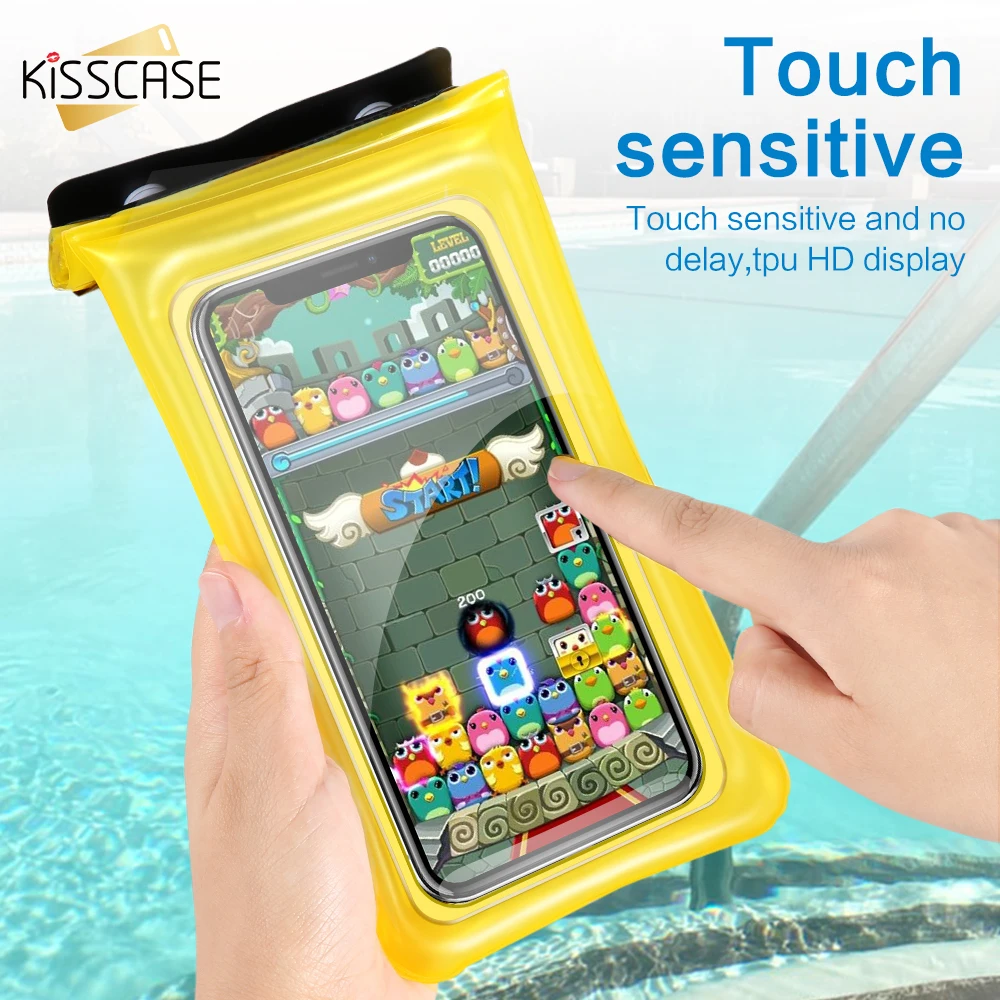 

KISSCASE Universal Swimming Diving Waterproof Phone Case For iPhone X 7 8 6 6s Plus 3 Layers Sealed Underwater Phone Bag Pouch