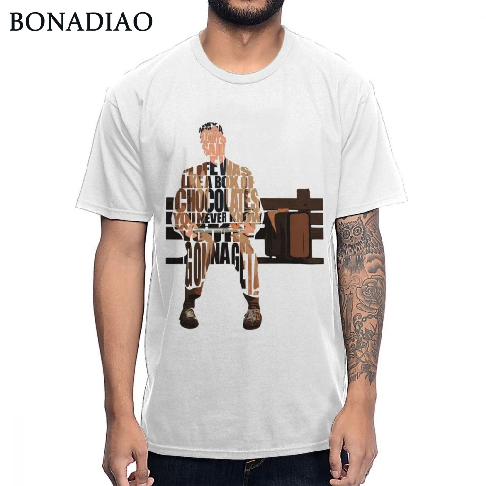 

Novelty Forrest Gump T Shirt Classic Life Is Like A Box Of Chocolate Tee Shirt Summer New Streetwear