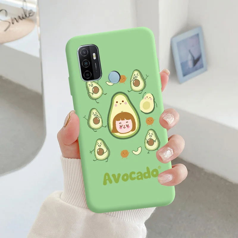 best case for oppo cell phone Avocado Phone Case For OPPO A32 A53 2020 A53S Cute Soft Silicone Back Cover For OPPO A53 5G Candy TPU Soft Back Cover oppo mobile cover Cases For OPPO