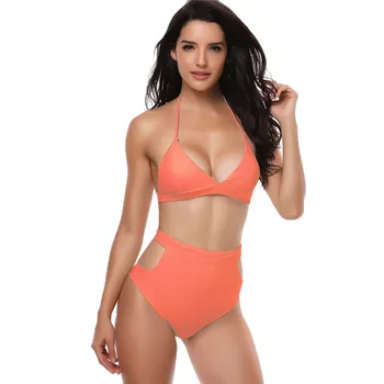 

Women Sexy Bikini Set New Lace-up Solid Backless Push-Up Padded Bra Triangle Beachwear Summer Fashion Low Waist Swimwear #R