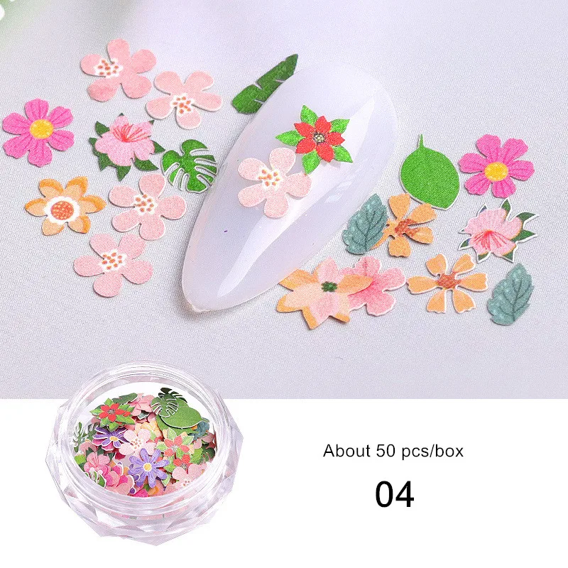 50 шт./коркор. пластырь для ногтей разноцветный цветок звезда древесная масса