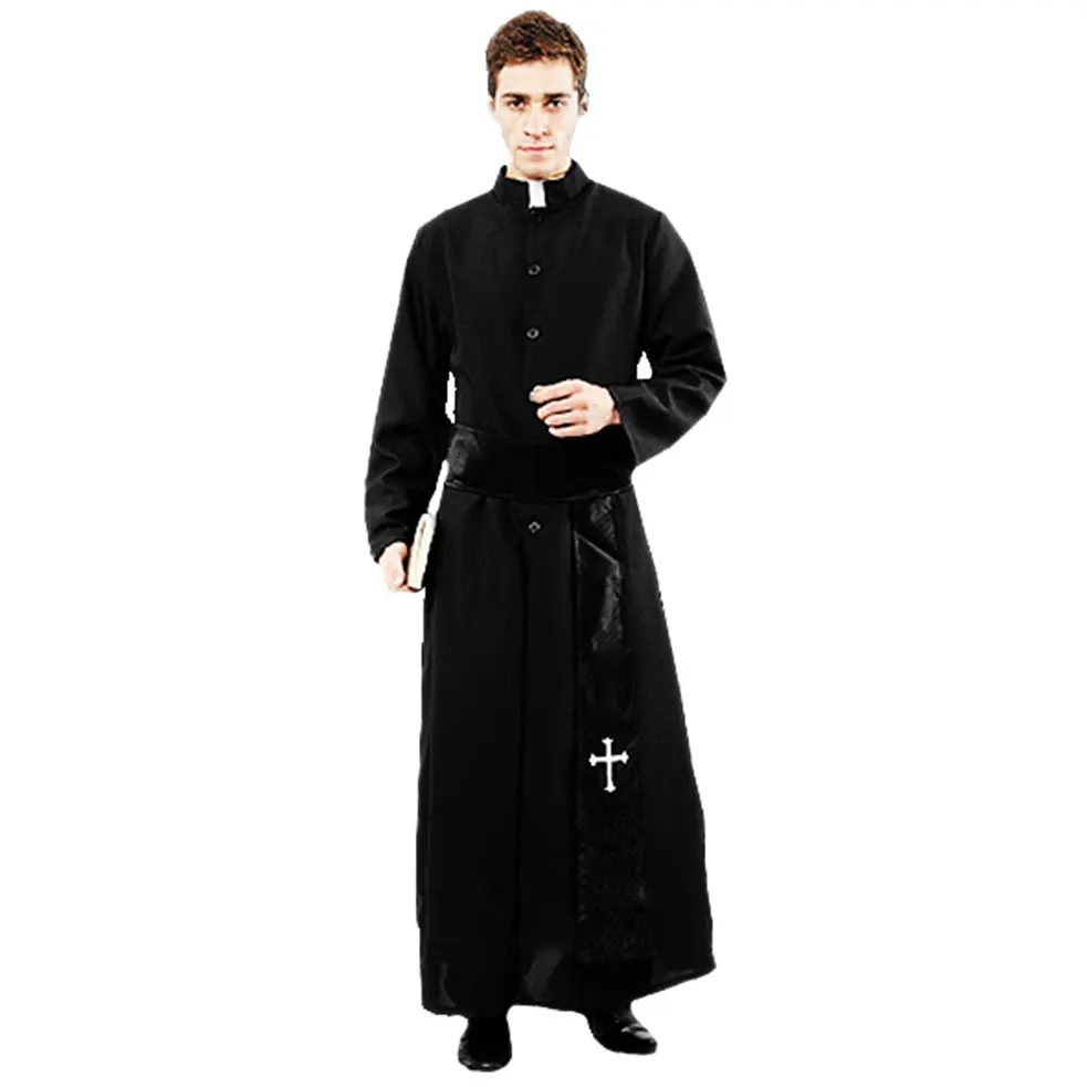 Cosplay Costume Umorden Adult Noble Priest Costume Men Religious Pastor Father Costumes Halloween Purim Party Mardi Gras Fancy Dress